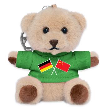 Germany x China Friendship Flags - Teddy Schlüsselanhänger - Grün - Vorne