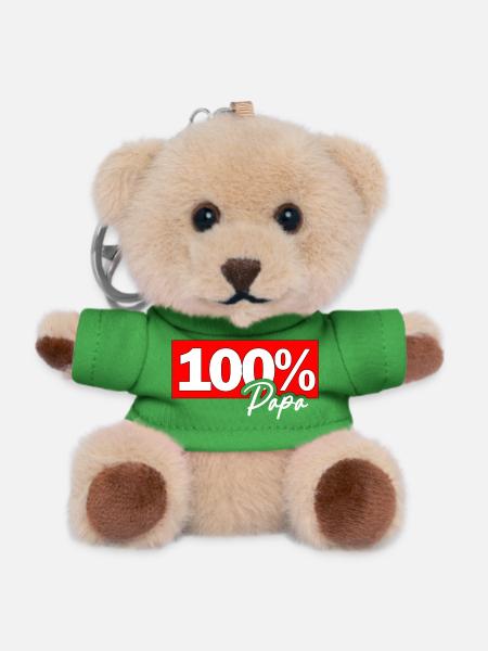100% Papa Typo Grafik - Teddy Schlüsselanhänger - Grün