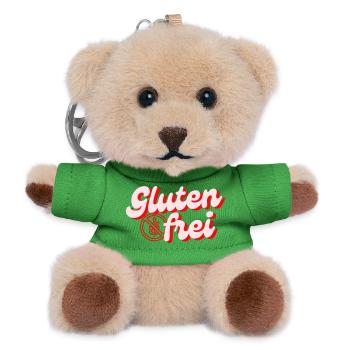 Glutenfrei Schriftzug Retro Logo Pink und Rot - Teddy Schlüsselanhänger - Grün - Vorne