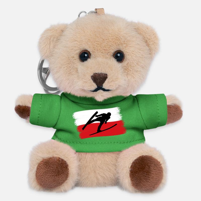 Ski Jumper Poland - Teddy Keyring - green