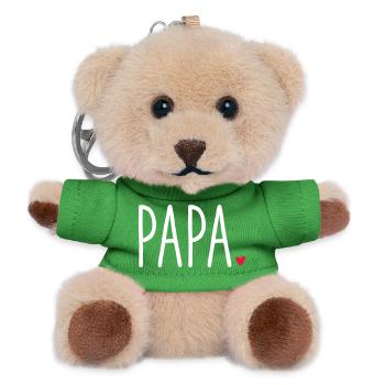 Papa ❤️ – Liebevolles Textdesign - Teddy Schlüsselanhänger - Grün - Vorne