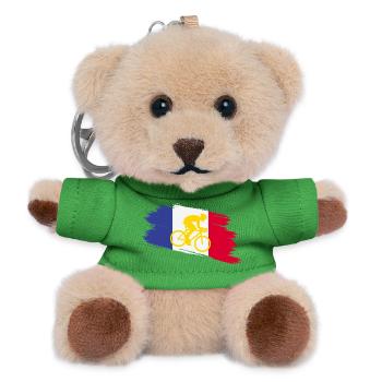 France Flag with Bicycle – Cycling Design - Teddy Keyring - green - Front
