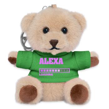 Alexa als Geburt - Teddy Schlüsselanhänger - Grün - Vorne