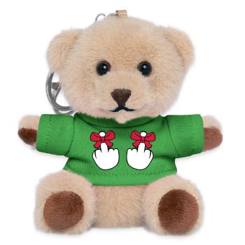 2 haende wichser mittelfinger zeigen beleidigen fi - Teddy Schlüsselanhänger - Grün - Vorne