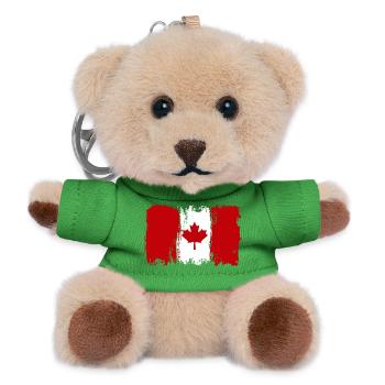 Maple Leaf Ink Splash - Teddy Keyring - green - Front