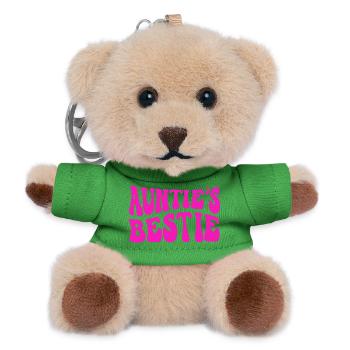 Auntie's Bestie, Nichte, Neffe Geschenkidee  - Teddy Schlüsselanhänger - Grün - Vorne