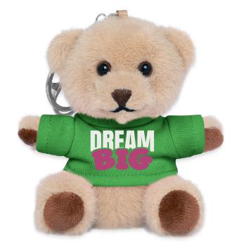 Dream Big Bold Pink Typography - Teddy Keyring - green - Front