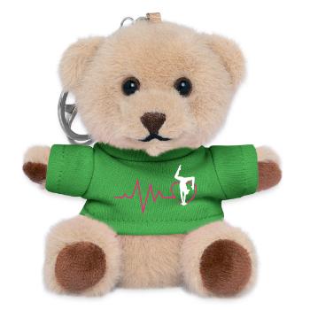 Turnen Turnerin Geräteturnen Gymnastik Geschenk - Teddy Schlüsselanhänger - Grün - Vorne