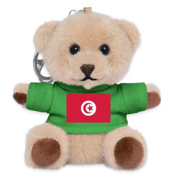 Drapeau tunisien - Porte-clés ourson - vert - Devant