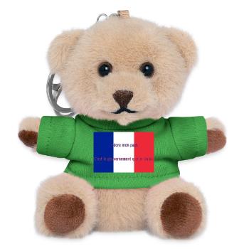 J'adore mon pays - Porte-clés ourson - vert - Devant