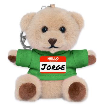 Bonjour, je m’appelle Jorge Étiquette Étiquette Étiquette - Porte-clés ourson - vert - Devant