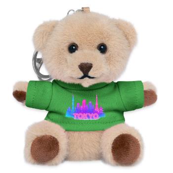 Neon Tokyo Skyline - Teddy Keyring - green - Front