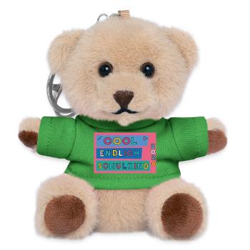 Endlich Schulkind  - Teddy Schlüsselanhänger - Grün - Vorne