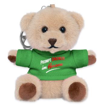 Prompt Engineer im Herzen  - Teddy Schlüsselanhänger - Grün - Vorne