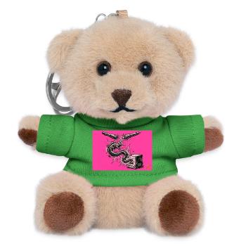 Anarchischer Aal fließt von Kugelschreiber in USB - Teddy Schlüsselanhänger - Grün - Vorne