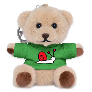 Snail Shell Cute Cute Happy Cool - Teddy Keyring - green - Front