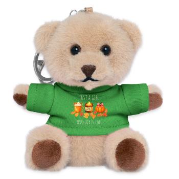 Nur ein Mädchen das Herbst liebt - Teddy Schlüsselanhänger - Grün - Vorne