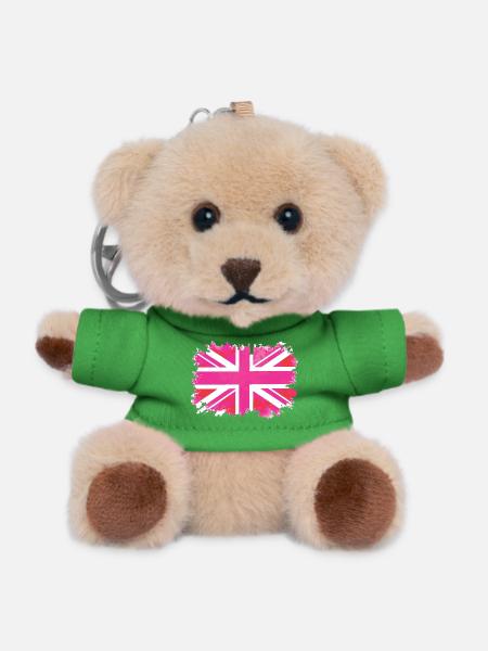 Pink Union Jack - Teddy Schlüsselanhänger - Grün