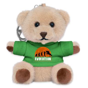 Evolution Of Horse Racing Jockey Equestrian - Teddy Keyring - green - Front