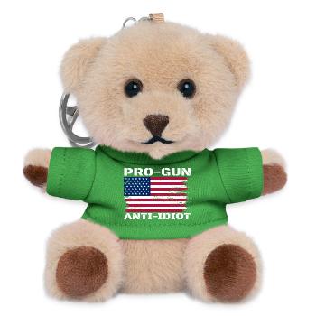 Pro-guns, anti-idiot - Teddy Keyring - green - Front