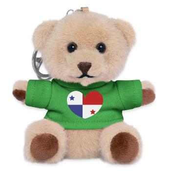 Panama-Herzflagge - Teddy Schlüsselanhänger - Grün - Vorne
