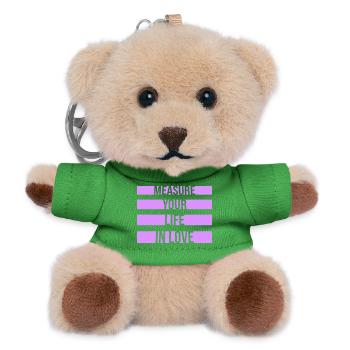 Measure Your Life In Love Inspirierend Liebe Logo - Teddy Schlüsselanhänger - Grün - Vorne