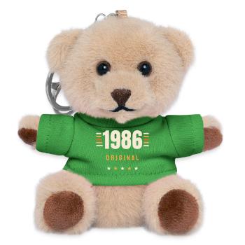 1986 Original Jahrgang Retro 40. Geburtstag Gesche - Teddy Schlüsselanhänger - Grün - Vorne