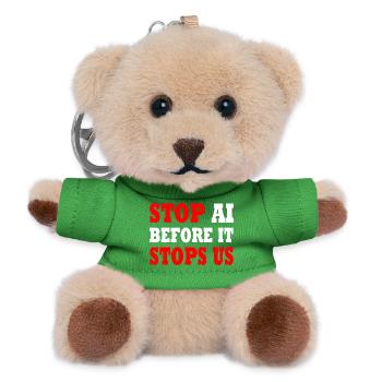 stop ai before it stops us - Teddy Schlüsselanhänger - Grün - Vorne