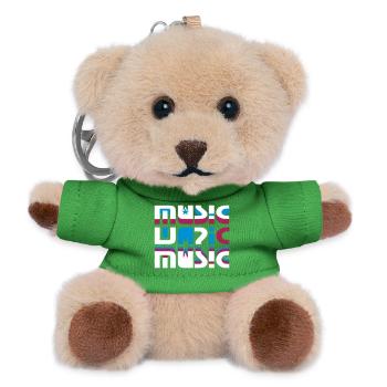 3D Music Lettering with Stars - Teddy Keyring - green - Front