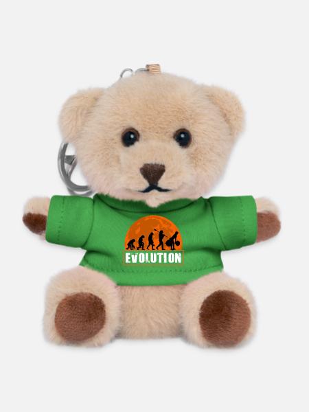Weightlifting Evolution Fitness Gym Workout Girl - Teddy Keyring - green