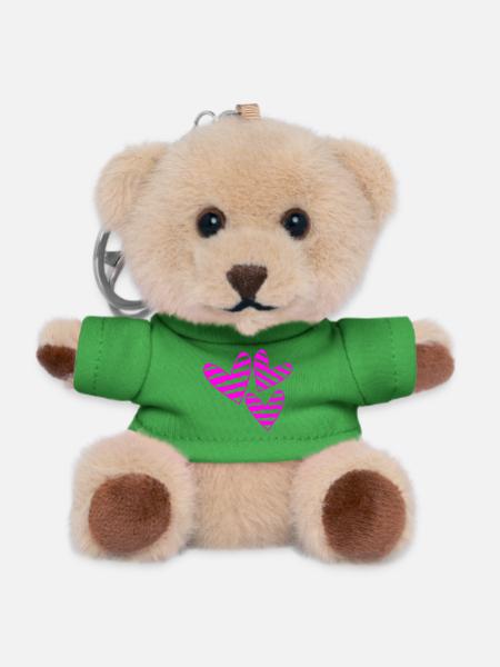 SAINT VALENTIN. EVJF. JE T'AIME. I LOVE YOU. AMOUR - Porte-clés ourson - vert