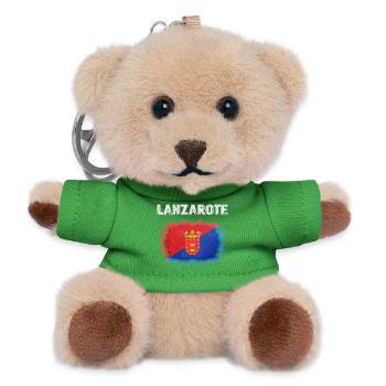 Lanzarote Flagge mit Wappen - Teddy Schlüsselanhänger - Grün - Vorne