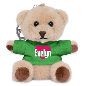 J’aime Evelyn Cœur Rose J’aime Evelyn - Porte-clés ourson - vert - Devant