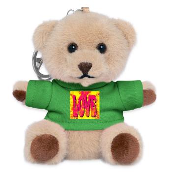 Love Pop Art Explosion - Teddy Keyring - green - Front