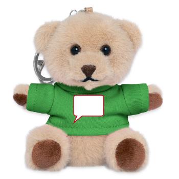 Personalize your own speech bubble comic - Teddy Keyring - green - Front