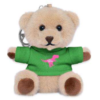 Sistersaurus Pink Dinosaurier T-Rex Geschwisterkunst - Teddy Schlüsselanhänger - Grün - Vorne