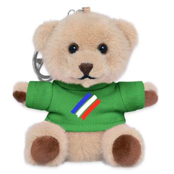 Frankreich Flagge - Streifen - Teddy Schlüsselanhänger - Grün - Vorne