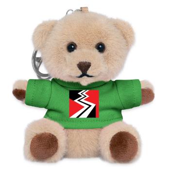 Zickzack Rennstrecke Grafik - Teddy Schlüsselanhänger - Grün - Vorne