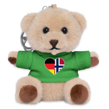 Deutsch-Norwegisches Flaggenherz - Teddy Schlüsselanhänger - Grün - Vorne