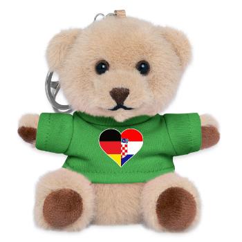 Deutsch-Kroatisches Flaggenherz - Teddy Schlüsselanhänger - Grün - Vorne
