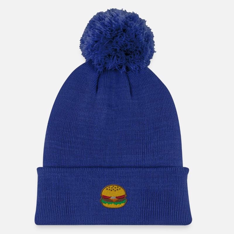 Burger 1 - Kinder Strickmütze mit Bommel - Königsblau