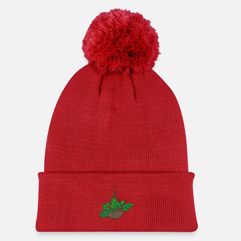 Plante d’intérieur - Bonnet tricoté à pompon Enfant - rouge
