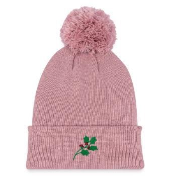 Houx - Bonnet tricoté à pompon Enfant - rose poudré - Devant
