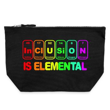 Inclusion is elementary # - Canvas Zip Pouch 22 x 23 cm - black - Front