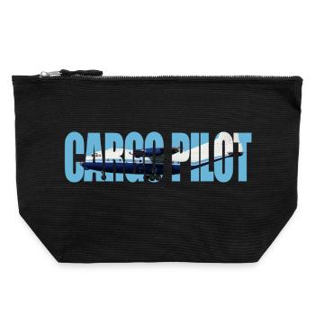 Pilote cargo An-12 - Pochette zippée en toile 22 x 23 cm - noir - Devant
