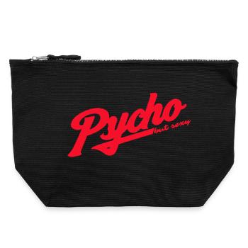 Psycho Retro Script Logo - Canvas Reißverschluss-Täschchen (22 x 23 cm) - Schwarz - Vorne