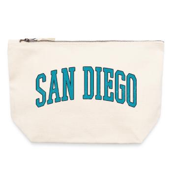 San Diego Blockschrift Kollektion - Canvas Reißverschluss-Täschchen (22 x 23 cm) - Naturweiß - Vorne