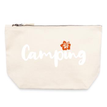 Camping Hawai Handschrift Camper Caravan Wohnmobil - Canvas Reißverschluss-Täschchen (22 x 23 cm) - Naturweiß - Vorne
