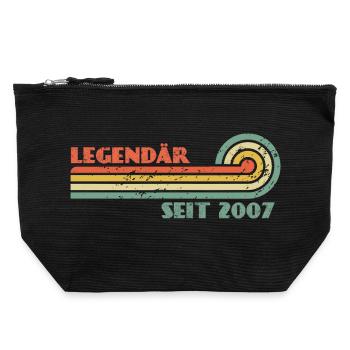 19th Birthday Legendary Since 2007 - Canvas Zip Pouch 22 x 23 cm - black - Front