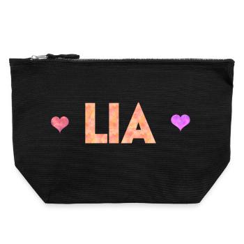 Lia - Canvas Zip Pouch 22 x 23 cm - black - Front